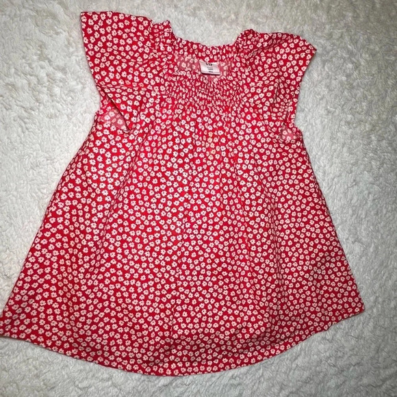Girls red polka dot blouse with cap sleeves - Picture 4 of 6